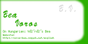 bea voros business card